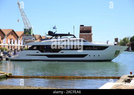 Una panoramica generale al Salone Nautico di Venezia all'Arsenale durante l'edizione 2021 del 29 maggio 2021 a Venezia. (Foto di Marco Serena/NurPhoto) Foto Stock