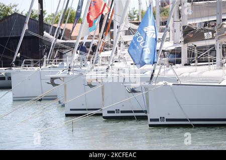 Una panoramica generale al Salone Nautico di Venezia all'Arsenale durante l'edizione 2021 del 29 maggio 2021 a Venezia. (Foto di Marco Serena/NurPhoto) Foto Stock