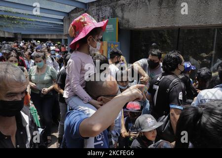 I visitatori dello zoo Chapultepec di Città del Messico, durante l'emergenza sanitaria COVID-19 e il semaforo epidemiologico giallo nella capitale. (Foto di Gerardo Vieyra/NurPhoto) Foto Stock