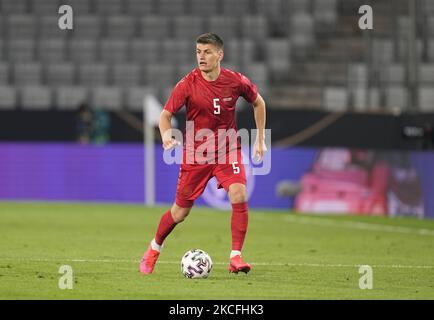 Joakim Mæhle in Danimarca durante il cordiale pre Euro 2021 match tra Germania e Danimarca allo stadio Tivoli di Innsbruck (Austria), il 2 giugno 2021. (Foto di Ulrik Pedersen/NurPhoto) Foto Stock