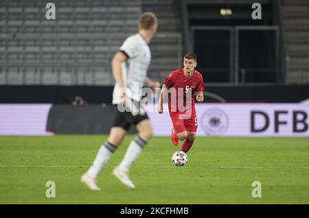 Joakim Mæhle in Danimarca durante il cordiale pre Euro 2021 match tra Germania e Danimarca allo stadio Tivoli di Innsbruck (Austria), il 2 giugno 2021. (Foto di Ulrik Pedersen/NurPhoto) Foto Stock