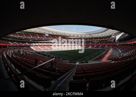 Veduta generale dello stadio Wanda Metropolitano prima della partita internazionale amichevole tra Spagna e Portogallo all'Estadio Wanda Metropolitano il 4 giugno 2021 a Madrid, Spagna. (Foto di Jose Breton/Pics Action/NurPhoto) Foto Stock