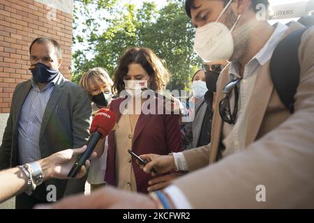 Il presidente della Comunità di Madrid, Isabel Diaz Ayuso, partecipa al gala di beneficenza con Placido Domingo presso l'Auditorium Nazionale di Madrid, in Spagna, il 9 giugno 2021. (Foto di Oscar Gonzalez/NurPhoto) Foto Stock