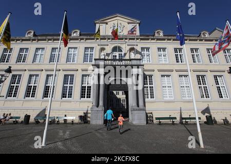 Ex maniero della Brugse Vrije risalente al 18th ° secolo presso la Piazza Burg nella città di Bruges (Brugge) in Belgio, Europa. La Brugse Vrije era una castellana nella contea delle Fiandre, spesso chiamata in inglese il franco di Bruge'. (Foto di Creative Touch Imaging Ltd./NurPhoto) Foto Stock