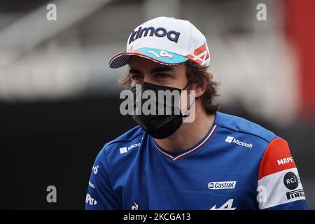 Fernando Alonso di Spagna e la (14) alpina durante il Gran Premio di Francia F1 sul circuito Paul Ricard il 27 giugno 2021 a le Castellet, Francia. (Foto di Jose Breton/Pics Action/NurPhoto) Foto Stock