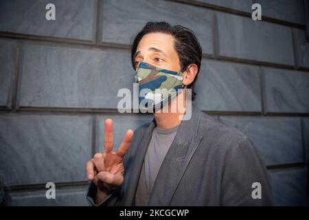 Adrien Brody partecipa al Salone della Moda Giorgio Armani durante la settimana della Moda uomo di Milano Primavera/Estate 2021/22 il 21 giugno 2021 a Milano. (Foto di Alessandro Bremec/NurPhoto) Foto Stock