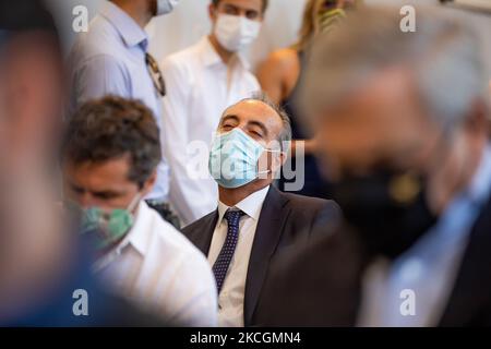 Giulio Gallera partecipa alla conferenza stampa di forza Italia “Milano ci siamo”, che si terrà a Palazzo delle Stelline il 25 giugno 2021 a Milano. (Foto di Alessandro Bremec/NurPhoto) Foto Stock