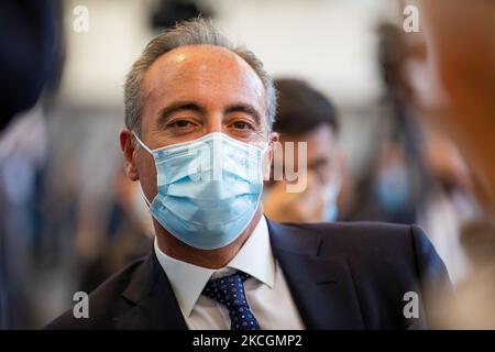 Giulio Gallera partecipa alla conferenza stampa di forza Italia “Milano ci siamo”, che si terrà a Palazzo delle Stelline il 25 giugno 2021 a Milano. (Foto di Alessandro Bremec/NurPhoto) Foto Stock