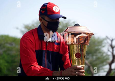 Swarnim Vijay Varsh Victory Flame, marcare la vittoria dell'India sul Pakistan nel 1971 raggiunge Nasirabad Cantonment, vicino Ajmer, Rajasthan, India il 2 luglio 2021. La Stazione militare di Nasirabad ricevette la fiamma della Vittoria con pieni successi militari. (Foto di Himanshu Sharma/NurPhoto) Foto Stock