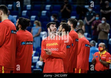 Dario Brizuela in azione durante la partita di basket preparatoria del Tokyo 2020 Challenge disputata tra Spagna e Iran presso il Fuente de Wizink Center il 05 luglio 2021 a Valencia, Spagna. (Foto di Jon Imanol Reino/NurPhoto) Foto Stock