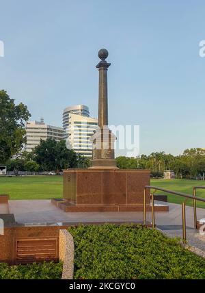 Darwin, Australia – 17 ottobre 2022: Il Cenotaph di Darwin commemora quelli del territorio del Nord che hanno servito nei vari conflitti in cui Foto Stock