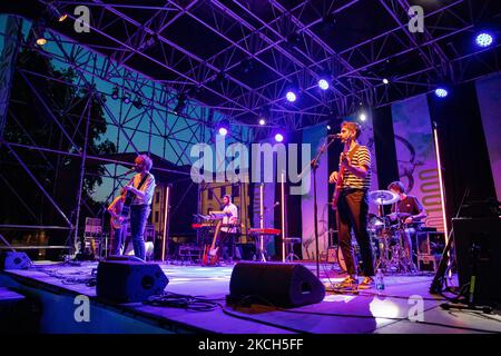 Cimini suona dal vivo per Bergamo1000 a Piazzale degli Alpini il 10 luglio 2021 a Milano. (Foto di Alessandro Bremec/NurPhoto) Foto Stock