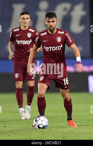 Mateo Susic durante cfr Cluj vs FC U Craiova 1948, Liga rumena 1, Stadio Dr. Constantin Radulescu, Cluj-Napoca, Romania, 16 luglio 2021 (Foto di Flaviu Buboi/NurPhoto) Foto Stock