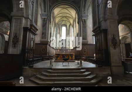 Una vista generale dell'abbazia di Saint Martin de Mondaye. Lunedì 19 luglio 2021, a Juaye-Mondaye, Calvados, Normandia, Francia. (Foto di Artur Widak/NurPhoto) Foto Stock