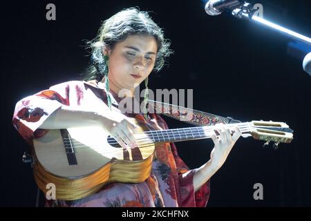 La cantante messicana Silvana Estrada in concerto al Jazz Palacio Real 2021 di Madrid, Spagna, il 20 luglio 2021 (Foto di Oscar Gonzalez/NurPhoto) Foto Stock