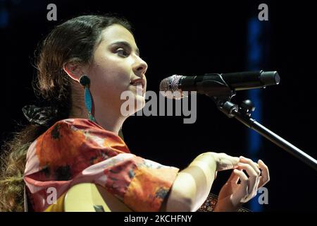 La cantante messicana Silvana Estrada in concerto al Jazz Palacio Real 2021 di Madrid, Spagna, il 20 luglio 2021 (Foto di Oscar Gonzalez/NurPhoto) Foto Stock