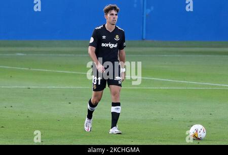 Ivan De la pena Jr, figlio dell'ex giocatore Ivan De la pena, durante l'amichevole incontro tra il FC Barcelona e il Club Gimnastic de Tarragona, ha suonato allo stadio Johan Cruyff il 21th luglio 2021 a Barcellona, Spagna. (Foto di Joan Valls/ Urbanandsport /NurPhoto) Foto Stock