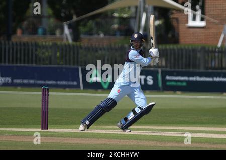 Graham Clark di Durham ha piombato durante la partita della Royal London One Day Cup tra Kent e Durham al County Ground di Beckenham, Regno Unito, il 22nd luglio 2021. (Foto di will Matthews/MI News/NurPhoto) Foto Stock