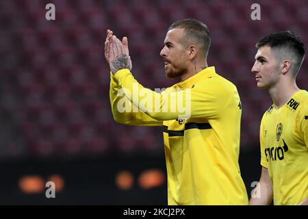 Denis Alibec, uomo della partita alla fine del gioco cfr Cluj contro Chindia Targoviste, rumeno Liga 1, Dr. Constantin Radulescu Stadio, Cluj-Napoca, Romania, 31 luglio 2021 (Foto di Flaviu Buboi/NurPhoto) Foto Stock