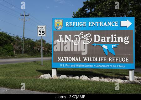 J.N. 'Ding' Darling National Wildlife Refuge a Sanibel Island, Florida, USA, il 24 agosto 2012. Il J. N. 'Ding' Darling National Wildlife Refuge fa parte del National Wildlife Refuge System degli Stati Uniti, situato nella Florida sudoccidentale, sull'isola di Sanibel, nel Golfo del Messico. Prende il nome dal cartoonista Jay Norwood 'Ding' Darling, che è stato anche una figura importante nel movimento di conservazione. (Foto di Creative Touch Imaging Ltd./NurPhoto) Foto Stock