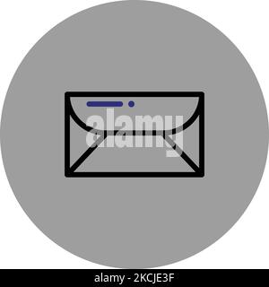 Icona busta icona Nero e blu icone vettoriali sfondo grigio icona Android Imposta icona immagine vettoriale forma circolare icone Illustrator file EPS Illustrazione Illustrazione Vettoriale