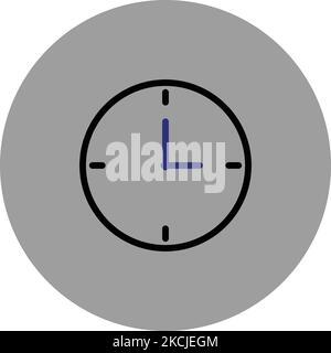 Icona dell'orologio icona nera e blu icona vettoriale icona grigia sfondo icona Android Imposta icona circolare immagine vettoriale file Illustrator file EPS Illustrazione Illustrazione Vettoriale