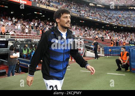 David Silva della Real Sociedad prima della partita de la Liga Santader tra il FC Barcelona e la Real Sociedad a Camp Nou il 15 agosto 2021 a Barcellona, Spagna. (Foto di Jose Breton/Pics Action/NurPhoto) Foto Stock