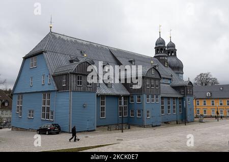 Clausthal Zellerfeld, Germania. 04th Nov 2022. La Chiesa di mercato dello Spirito Santo. Il nuovo organo della chiesa lignea più grande della Germania sarà inaugurato nel primo Avvento. Credit: Swen Pförtner/dpa/Alamy Live News Foto Stock