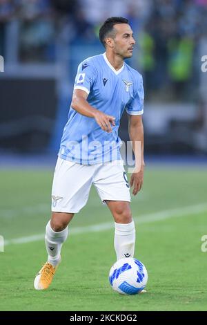 Pedro della SS Lazio durante la Serie A match tra SS Lazio e Spezia Calcio allo Stadio Olimpico di Roma il 28 agosto 2021. (Foto di Giuseppe Maffia/NurPhoto) Foto Stock