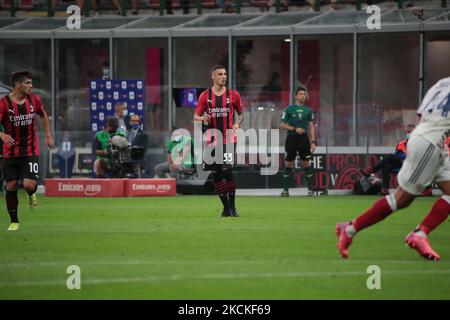 Rade Krunic dell'AC Milan in azione durante la Serie A match tra AC Milan e Cagliari Calcio, il 29 2021 agosto a Milano (Photo by Mairo Cinquetti/NurPhoto) Foto Stock