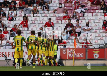 GOL 0-1 di Salvador Agra durante la partita per Liga BWIN tra SL Benfica e CD Tondela, a Estádio da Luz, Lisboa, Portogallo, 29 agosto, 2021 (Foto di João Rico/NurPhoto) Foto Stock