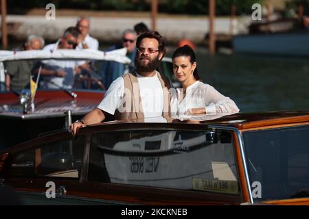 Alessandro Borghi, Barbara Ronchi arriva al 78th° Festival Internazionale del Cinema di Venezia il 02 settembre 2021 a Venezia. (Foto di Matteo Chinellato/NurPhoto) Foto Stock