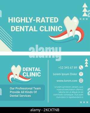 Clinica odontoiatrica sana, biglietto da visita info Illustrazione Vettoriale