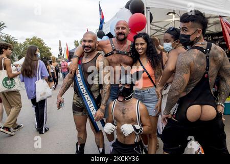 La comunità LGTBI celebra la giornata di Pride BCN 2021 a Barcellona, dopo essere stata rinviata a causa della pandemia di Coronavirus / Covid-19, a Barcellona, in Spagna, il 5 settembre 2021. (Foto di Albert Llop/NurPhoto) Foto Stock