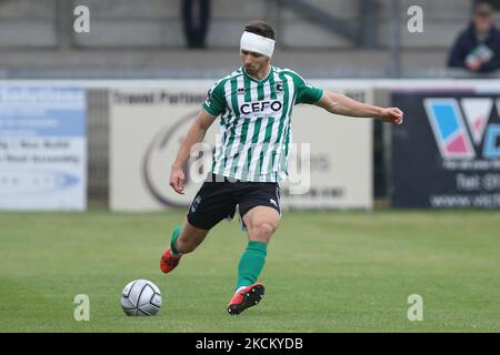 Toby Lees of Blyth Spartans in azione durante il Vanarama National League North Match tra Blyth Spartans AFC e Brackley Town a Croft Park, Blyth sabato 4th settembre 2021. (Foto di will Matthews/MI News/NurPhoto) Foto Stock