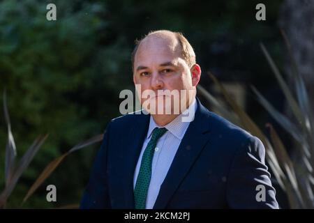 LONDRA, REGNO UNITO - 07 SETTEMBRE 2021: Il Segretario di Stato per la Difesa ben Wallace arriva a Downing Street, nel centro di Londra, per partecipare alla prima riunione del Gabinetto di persona di quest'anno dopo il ritorno del Parlamento dopo la pausa estiva del 07 settembre 2021 a Londra, Inghilterra. (Foto di Wiktor Szymanowicz/NurPhoto) Foto Stock