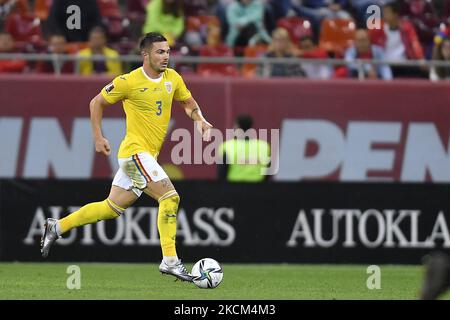 Alin Tosca in azione durante la partita di qualificazione della Coppa del mondo FIFA tra Romania e Liechtenstein, disputata a Bucarest, il 05 settembre 2021. (Foto di Alex Nicodim/NurPhoto) Foto Stock