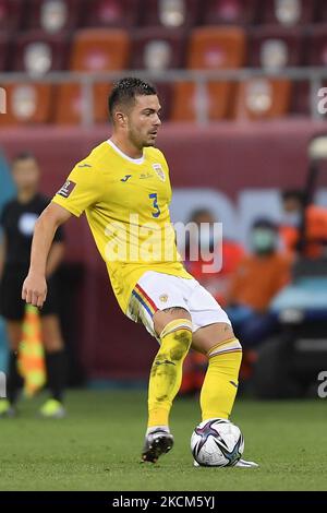 Alin Tosca in azione durante la partita di qualificazione della Coppa del mondo FIFA tra Romania e Liechtenstein, disputata a Bucarest, il 05 settembre 2021. (Foto di Alex Nicodim/NurPhoto) Foto Stock