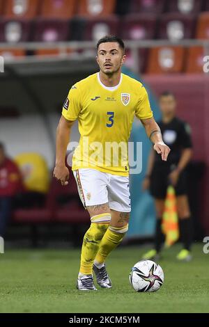 Alin Tosca in azione durante la partita di qualificazione della Coppa del mondo FIFA tra Romania e Liechtenstein, disputata a Bucarest, il 05 settembre 2021. (Foto di Alex Nicodim/NurPhoto) Foto Stock