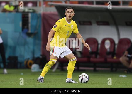 Alin Tosca in azione durante la partita di qualificazione della Coppa del mondo FIFA tra Romania e Liechtenstein, disputata a Bucarest, il 05 settembre 2021. (Foto di Alex Nicodim/NurPhoto) Foto Stock