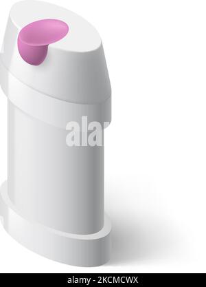 Icona dello shampoo in stile Isometrico sul bianco Illustrazione Vettoriale