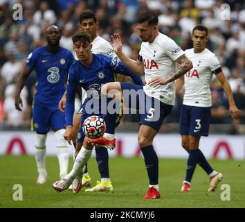 Tottenham Hotspur's Pierre-Emile Hojbjerg durante la Premier League tra Tottenham Hotspur e Chelsea allo stadio Tottenham Hotspur , Londra, Inghilterra il 19h agosto 2021 (Photo by Action Foto Sport/NurPhoto) Foto Stock