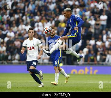 Thiago Silva di Chelsea durante la Premier League tra Tottenham Hotspur e Chelsea allo stadio Tottenham Hotspur , Londra, Inghilterra il 19h agosto 2021 (Photo by Action Foto Sport/NurPhoto) Foto Stock