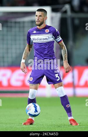 Cristiano Biraghi di ACF Fiorentina durante la Serie Un match tra ACF Fiorentina e FC Internazionale allo Stadio Artemio Franchi, Firenze, Italia il 21 settembre 2021. (Foto di Giuseppe Maffia/NurPhoto) Foto Stock