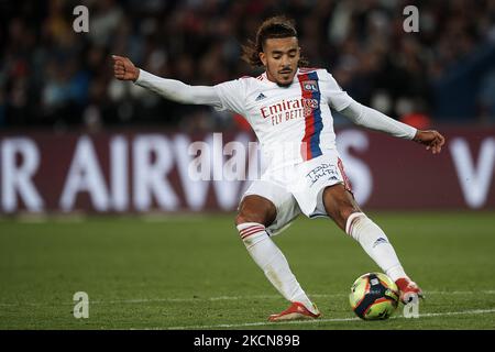 Malo gusto di Olympique Lyonnais è passato durante la partita Ligue 1 Uber mangia tra Parigi Saint Germain e Lione al Parc des Princes il 19 settembre 2021 a Parigi, Francia. (Foto di Jose Breton/Pics Action/NurPhoto) Foto Stock