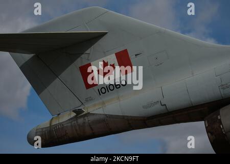 Deatails di McDonnell Douglas CF-101 Voodoo visto di fronte al museo dell'aviazione di Alberta a Edmonton, Alberta.on Venerdì, 17 agosto 2021, a Edmonton, Alberta, Canada. (Foto di Artur Widak/NurPhoto) Foto Stock