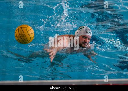 MACIEJEWSKI Andrzej (AZS) durante la LEN Cup - Champions League waterpolo AZS UW Waterpolo Varsavia (POL) vs CN Terrassa (ESP) il 24 settembre 2021 presso le piscine Zanelli di Savona (Foto di Danilo Vigo/LiveMedia/NurPhoto) Foto Stock