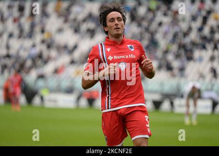 Tommaso Augello di US Sampdoria durante la Serie A match tra Juventus FC e Sampdoria allo stadio Allianz di Torino, il 26 settembre 2021 (Photo by Alberto Gandolfo/NurPhoto) Foto Stock