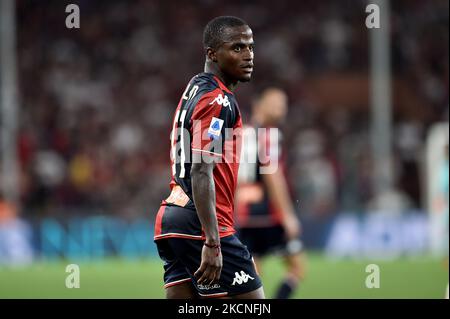 Yayah Kallon Genoa CFC durante la Serie A 2021/22 match tra Genoa CFC e Hellas Verona FC al Ferraris Stadium il 25 settembre 2021 a Genova. (Foto di Reporter Torino/LiveMedia/NurPhoto) Foto Stock