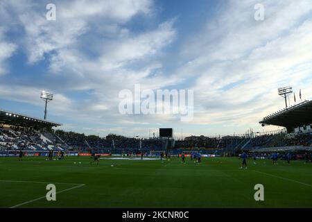 Stadio Gewiss durante la partita di calcio della UEFA Champions League Atalanta BC vs Young Boys il 29 settembre 2021 allo stadio Gewiss di Bergamo (Foto di Francesco Scaccianoce/LiveMedia/NurPhoto) Foto Stock